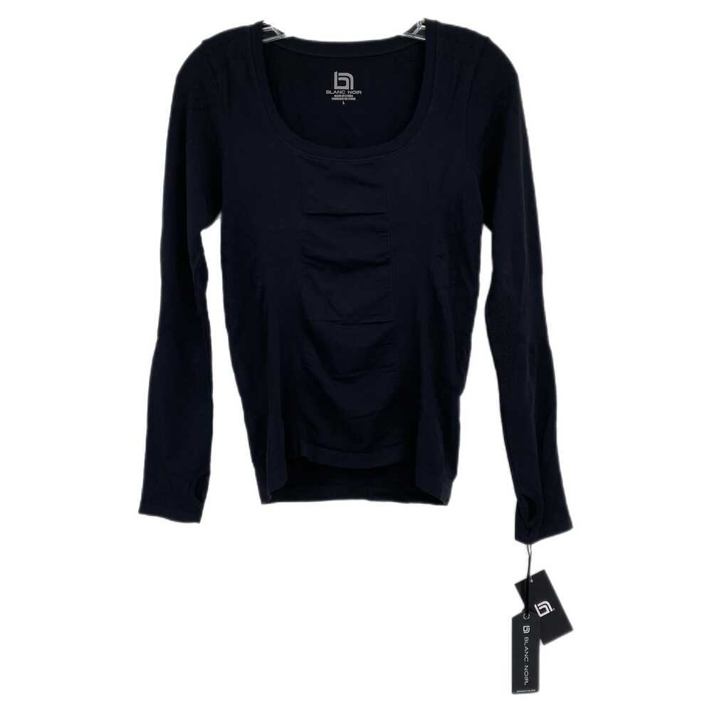 Blanc Noir Classic Black Long Sleeve Scoop Neck Tee | Size S